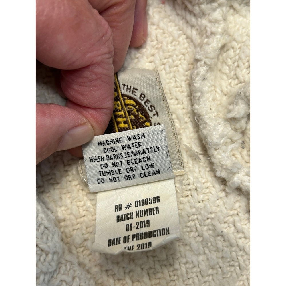 Earth Ragz Baja Hoodie Cream Cotton Woven Pullover Boho Granola Hippie Concert - Picture 7 of 10